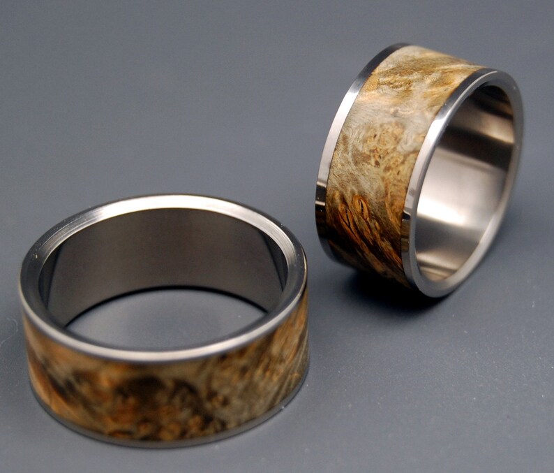 wedding ring, titanium rings, wood rings titanium wedding ring, mens ring, womens ring FAN THE FLAME image 4