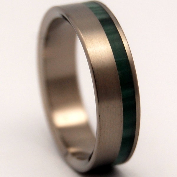 Titanium ring, stone ring, jasper, wedding ring, men’s ring, women’s ring, unqiue ring - FAUNA