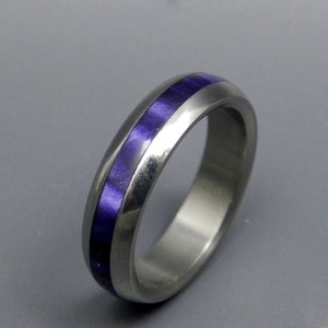Schwarze Ringe, Titan-Ring, Titan Harz Ehering, blau marmoriert Opaleszenz, Herren  Ring, Womens Ring, Eco-Friendly APOLLO BLAU - .de