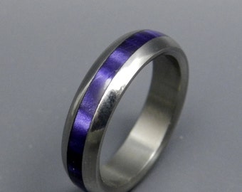 Titanium ring, purple wedding ring, wedding band, men's band, women's ring, titanium wedding ring, custom made ring, handmade, - ENCHANTED