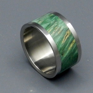 wedding rings, titanium rings, wood rings, mens rings, womens ring, Titanium Wedding Bands, Eco-Friendly Rings AURORA BOREALIS image 2