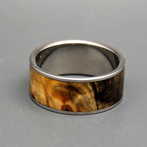 Titanium rings, wood rings, mens rings, Titanium Wedding Bands, Eco-Friendly Rings, Wedding Rings SWIMMING IN the DARK image 1