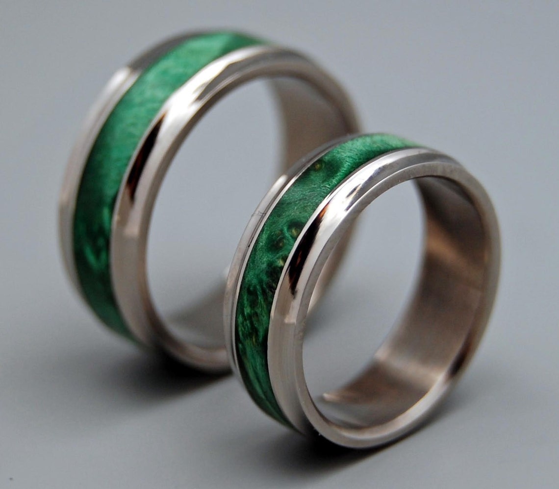 Wooden Wedding Ring Titanium Wedding Band Wedding Rings Etsy