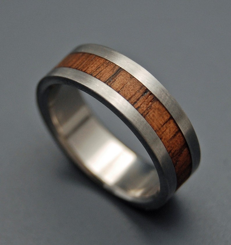 Wooden Wedding Rings, wood rings, titanium wedding rings, titanium rings, koa wood, engagement ring, commitment ring NALU image 5