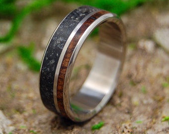 Wooden Wedding Rings, titanium ring, titanium wedding rings, Eco-friendly rings, mens ring, womens rings, wood rings - ICELANDIC SAND KOA
