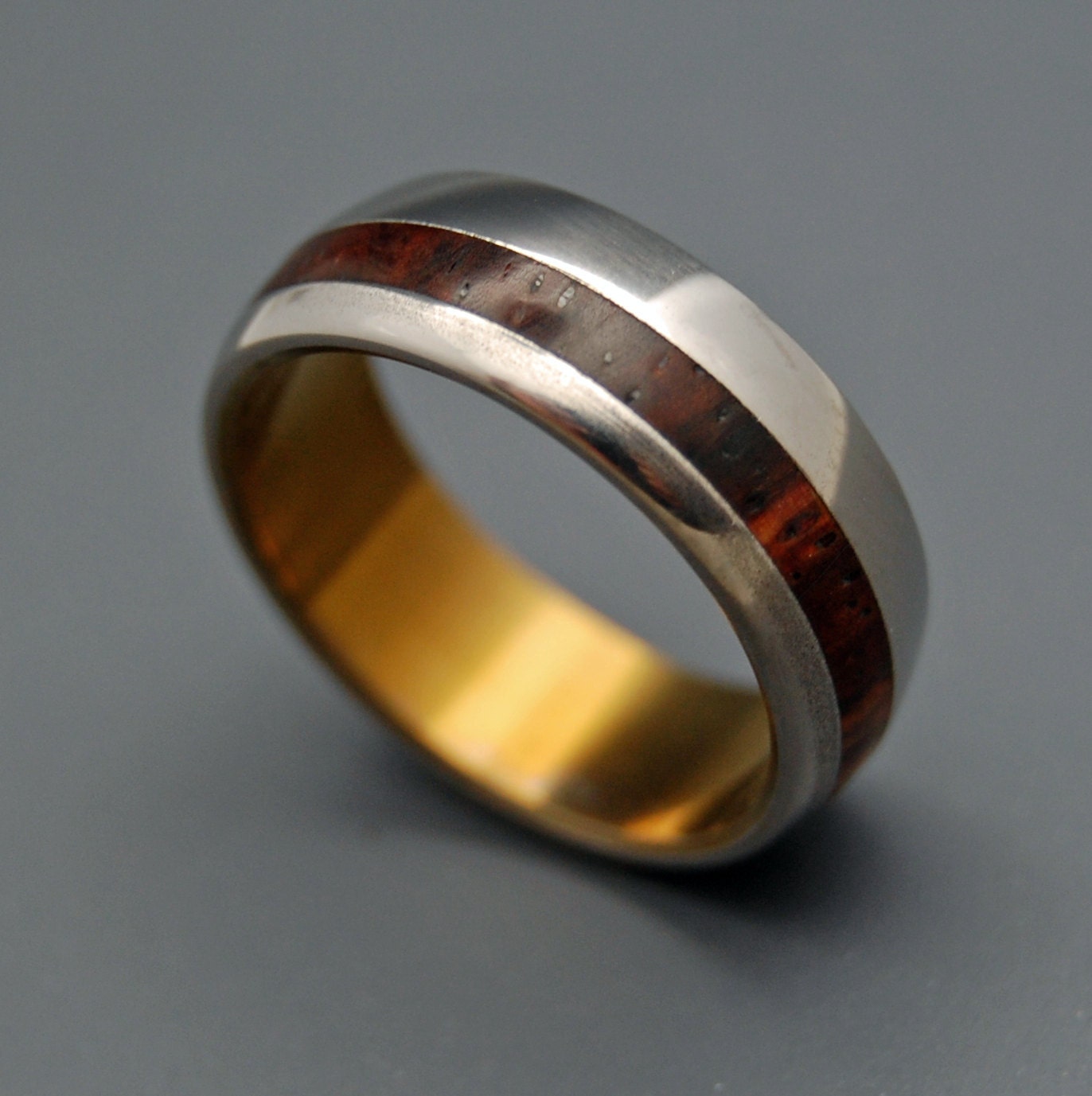 Wedding ring titanium rings wood rings titanium wedding | Etsy