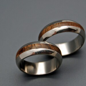 anillo de boda, anillos de titanio, anillos de madera titanio boda anillo, anillo de los hombres, anillo de mujeres MAHALO imagen 3