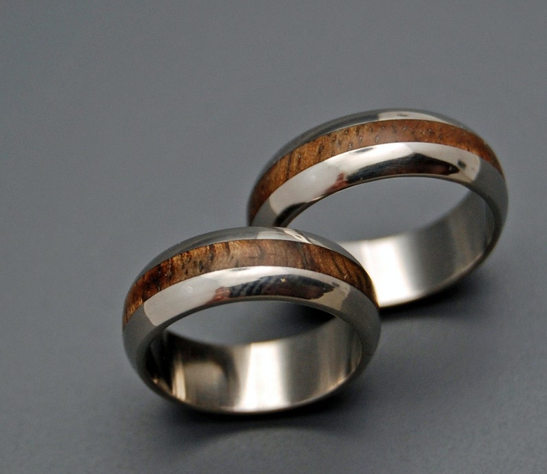 wedding ring, titanium rings, wood rings titanium wedding ring, mens ring, womens ring MAHALO image 3