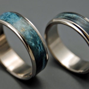 wedding rings, titanium rings, wood rings, mens rings, Titanium Wedding Bands, Eco-Friendly Rings, Wedding Rings CASPIAN image 2