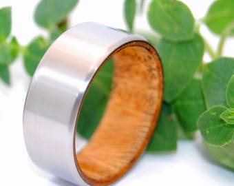 wedding rings, titanium rings, wood rings, mens rings, Titanium Wedding Bands, Eco-Friendly Wedding Rings, - ANCIENT KAURI KORE