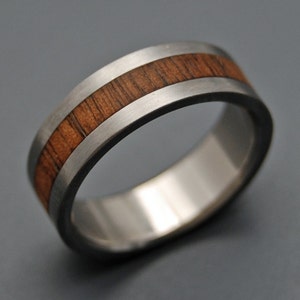 Wooden Wedding Rings, wood rings, titanium wedding rings, titanium rings, koa wood, engagement ring, commitment ring NALU image 4