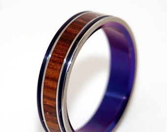 Wooden Wedding Rings, titanium ring, titanium wedding rings, Eco-friendly rings, mens ring, womens rings, wood rings - PRINCESS LEIA