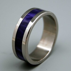 Titanium wedding ring, wedding band, purple ring, men's ring, woman's ring, resin, titanium ring, marble AFTER THE RAIN image 4