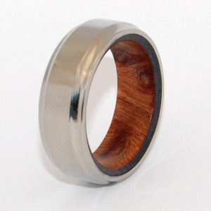 wedding rings, titanium rings, wood rings, men's ring, women's ring, unique wedding ring, engagement rings, commitment ring THE GIVER image 3