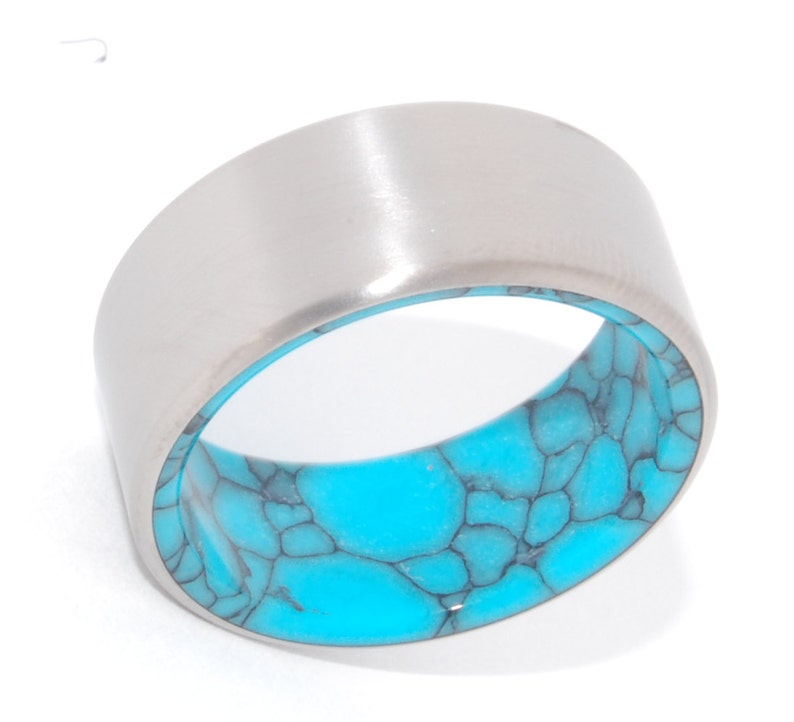 Mens Ring Turquoise Band Turquoise Ring Unique Wedding Etsy