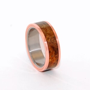 Copper wedding ring, unique ring, Titanium wedding ring, wedding ring, titaniun ring, mens ring, womens ring, eco-friendly - JUST BETWEEN US