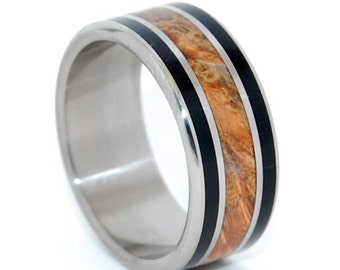 Black rings, Titanium Wedding Band, wedding rings, titanium rings, men's rings, women's rings, wood rings, horn ring - AMOROUS