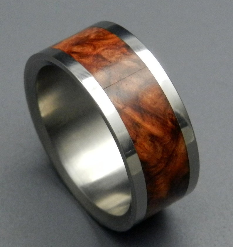 Titanium Wedding Ring Wedding Band Wooden Ring Men's - Etsy