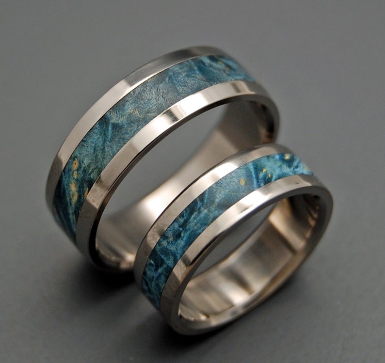 wedding rings, titanium rings, wood rings, mens rings, womens ring, Titanium Wedding Bands, Eco-Friendly Rings STARRY STARRY NIGHT image 5