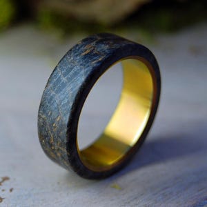 Herrenringe, schwarze Ringe, Eheringe, Titanringe, Holzringe, Trauringe, Herrenringe - CALIFORNIA OVERLAY Bronze Interior