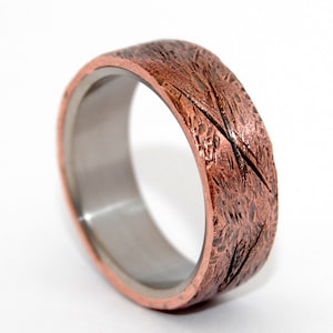 Titanium wedding ring, wedding ring, titaniun rings, mens ring, womens rings, eco-friendly HAND BEATEN COPPER image 3