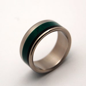 wedding rings, titanium rings, wood rings, men's ring, women's ring, unique wedding ring, engagement rings, commitment ring JADE DIMENSION image 1