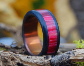 Wedding ring, men’s ring, women’s ring, titanium ring, titanium wedding ring, black ring, something blue - PASSION AND RESILIENCE