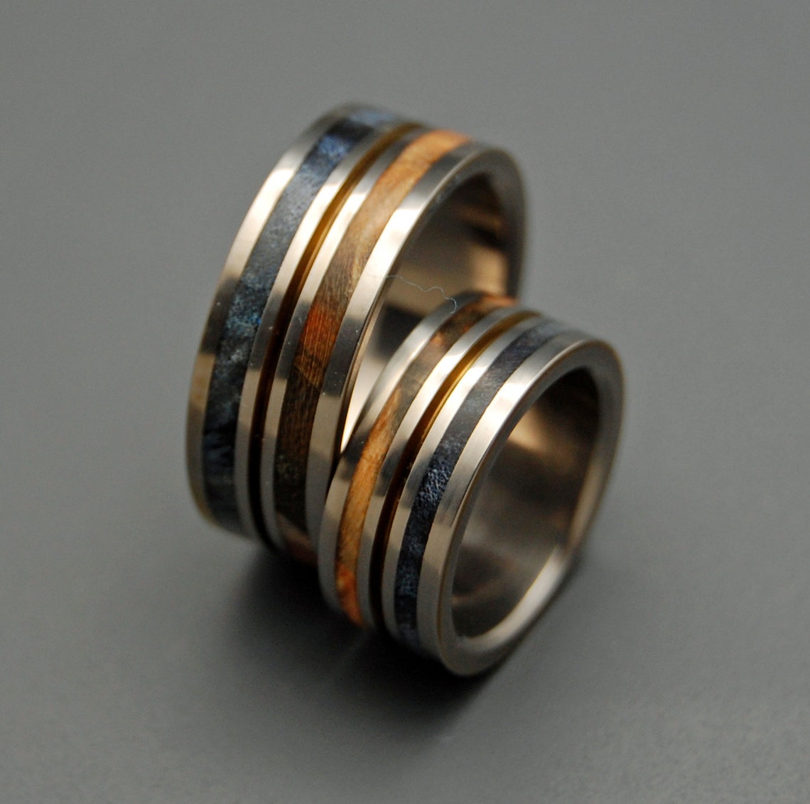 Titanium Wedding Ring Wedding Band Wooden Ring Men's Etsy