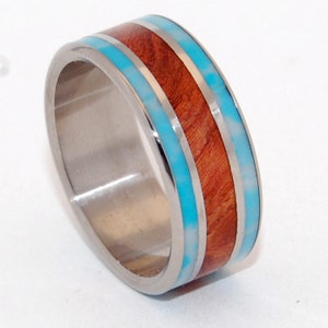 wedding rings, titanium rings, wood rings, mens rings, Titanium Wedding Bands, Wedding Rings POCKET OF SERENITY image 1