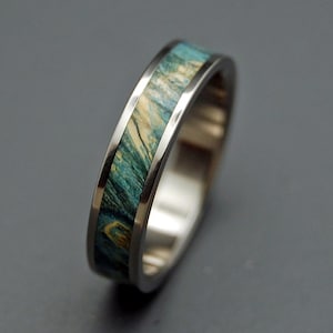 wedding rings, titanium rings, wood rings, mens rings, Titanium Wedding Bands, Eco-Friendly Rings, Wedding Rings STARRY STARRY NIGHT image 1