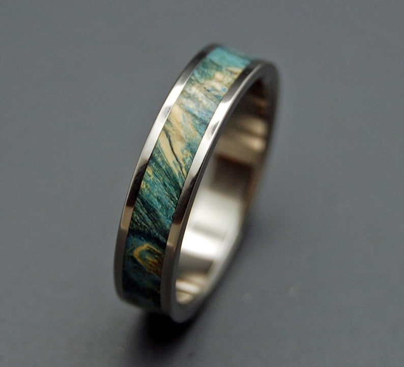 wedding rings, titanium rings, wood rings, mens rings, Titanium Wedding Bands, Eco-Friendly Rings, Wedding Rings STARRY STARRY NIGHT image 1