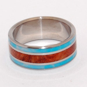 wedding rings, titanium rings, wood rings, mens rings, Titanium Wedding Bands, Wedding Rings POCKET OF SERENITY image 2