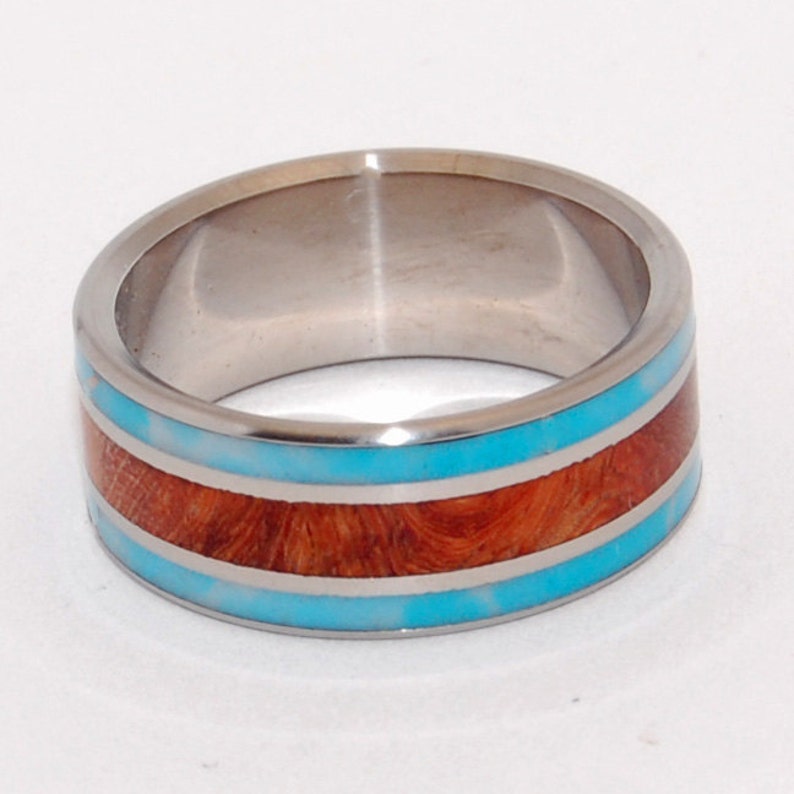 wedding rings, titanium rings, wood rings, mens rings, Titanium Wedding Bands, Wedding Rings POCKET OF SERENITY image 2