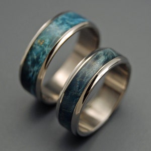 wedding rings, titanium rings, wood rings, mens rings, Titanium Wedding Bands, Eco-Friendly Rings, Wedding Rings CASPIAN image 1