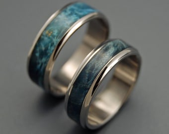 wedding rings, titanium rings, wood rings, mens rings, Titanium Wedding Bands, Eco-Friendly Rings, Wedding Rings - CASPIAN