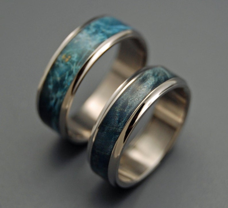 wedding rings, titanium rings, wood rings, mens rings, Titanium Wedding Bands, Eco-Friendly Rings, Wedding Rings CASPIAN image 1