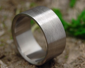 rustic rings, wedding rings, titanium rings, wood rings, mens rings, Titanium Wedding Bands, Wedding Rings - BRUSHED AND NAKED