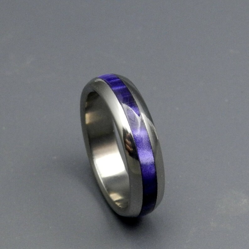 Titanium ring purple wedding ring wedding band men's Etsy