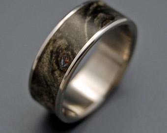 Black rings, Wooden Wedding Rings, titanium ring, titanium wedding rings, Eco-friendly rings, mens ring, womens rings - SWIMMING IN the DARK