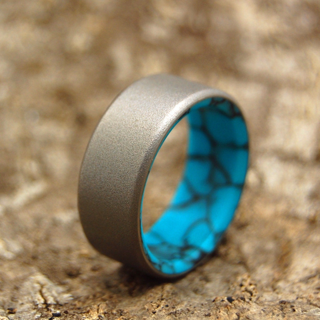 Men's Oval Composite Turquoise Ring from India - Intricate Style | NOVICA
