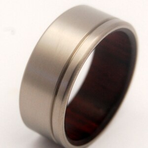 Titanium Rosewood Wedding Band, Mens Ring, Womens Ring, Unique Wedding Ring, Eco-Friendly Rings, Wooden Rings, Popular Rings - UNFETTERED