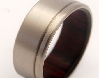 Titanium Rosewood Wedding Band, Mens Ring, Womens Ring, Unique Wedding Ring, Eco-Friendly Rings, Wooden Rings, Popular Rings - UNFETTERED