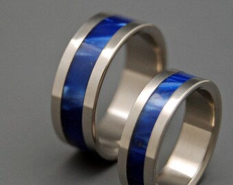 wedding rings, titanium rings, wood rings, mens rings, womens ring, Titanium Wedding Bands, Eco-Friendly Rings - UNDERWATER LIGHT