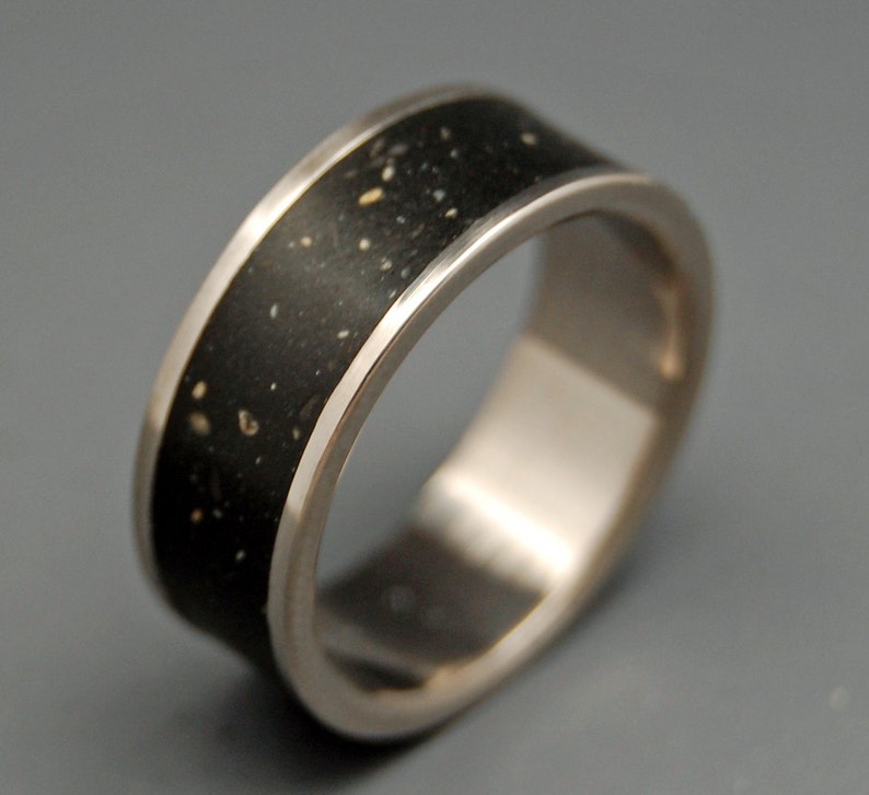 wedding rings, titanium rings, wood rings, mens rings, Titanium Wedding Bands, Eco-Friendly Rings, Wedding Rings NIGHT SKY image 1