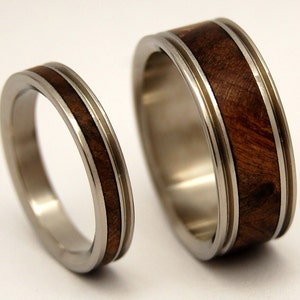 Wooden Wedding Rings, titanium ring, titanium wedding rings, Eco-friendly rings, mens ring, womens rings, wood rings MIRACLES HAPPEN image 2