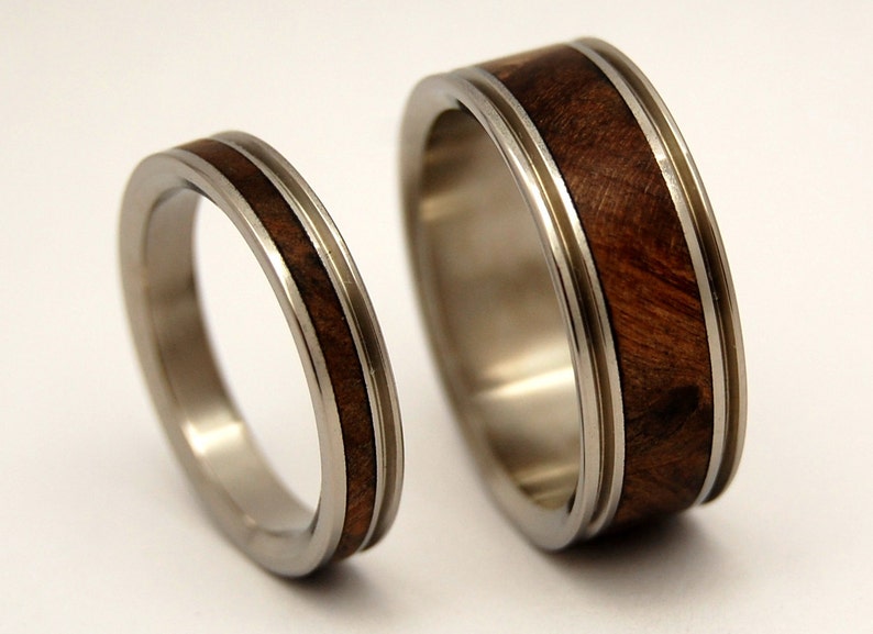 Wooden Wedding Rings, titanium ring, titanium wedding rings, Eco-friendly rings, mens ring, womens rings, wood rings MIRACLES HAPPEN image 2