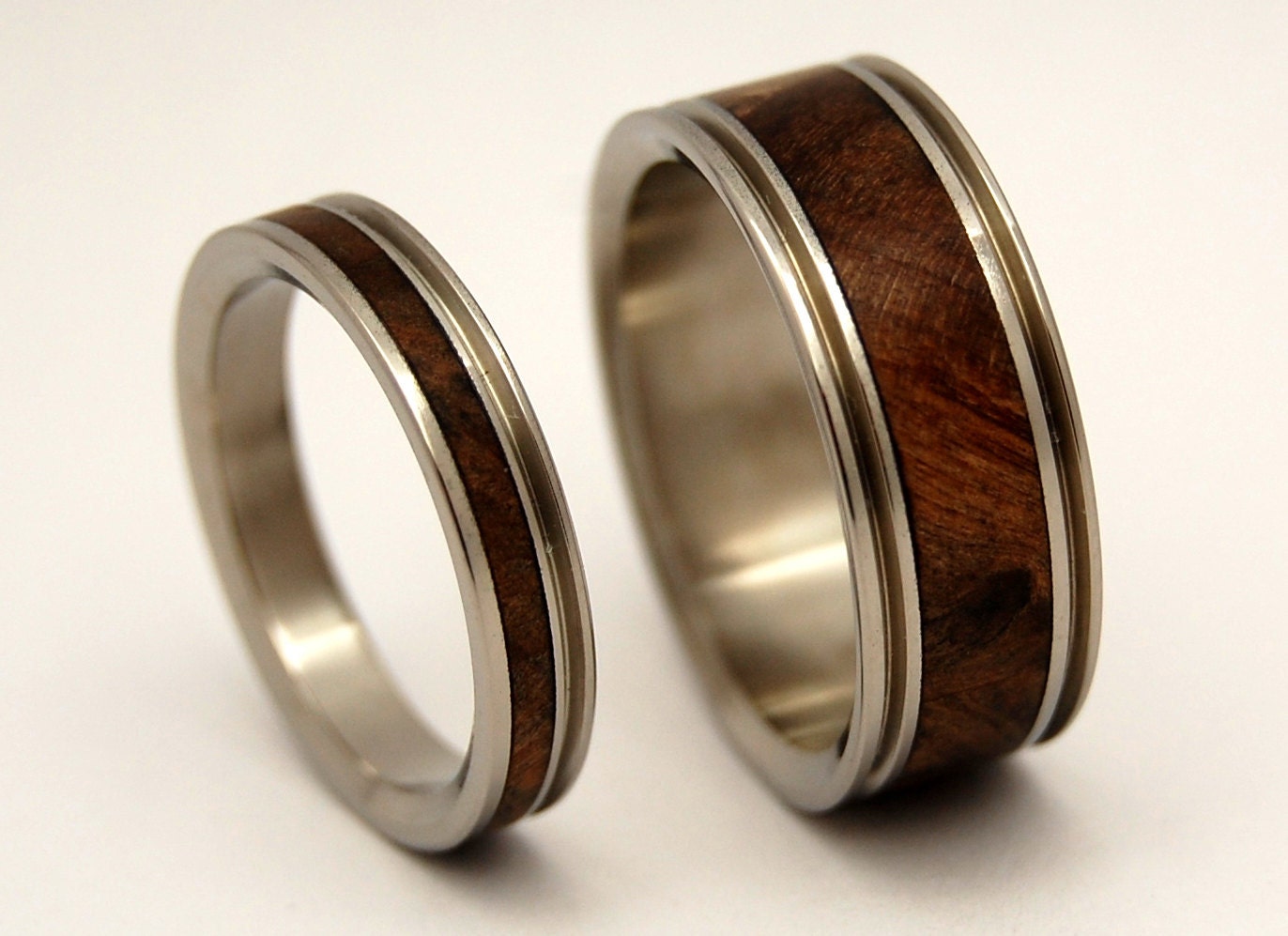Wooden Wedding Rings Titanium Ring Titanium Wedding Rings Etsy
