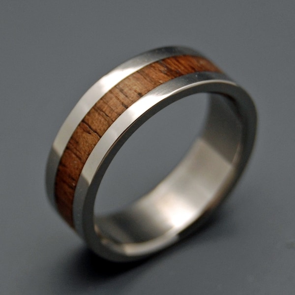 Anillos de boda de madera, anillos de madera, anillos de boda de titanio, anillos de titanio, madera de koa, anillo de compromiso, anillo de compromiso - NALU