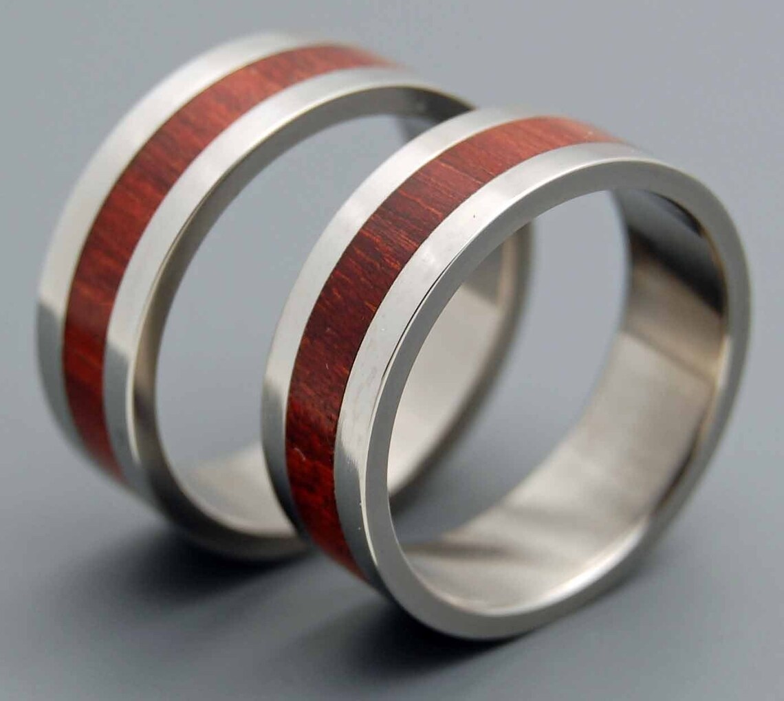 Titanium Wedding Ring, Titanium Rings, Wedding Band, Wooden Ring, Men's ...