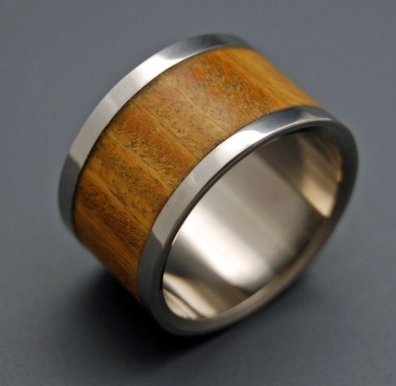 Wooden Wedding Rings titanium ring titanium wedding rings | Etsy